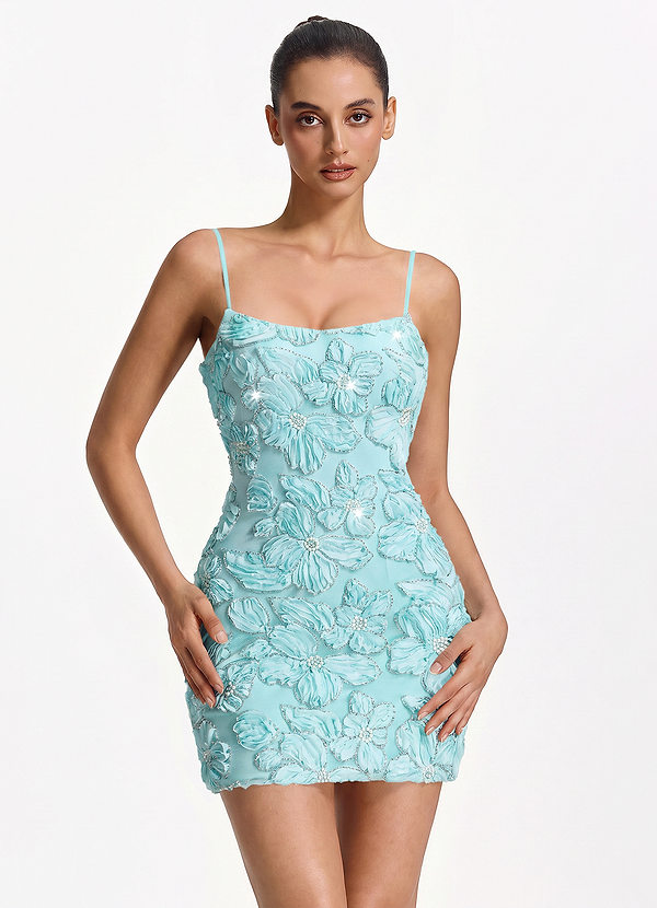Violettaire Sea Glass 3D Flower Sequin Mini Dress image1