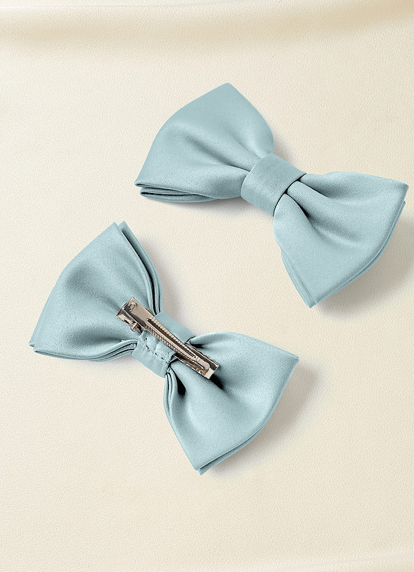 front Matte Satin Bow Hair Clip Set