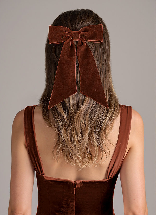 front Matching Color Velvet Bow Hair Clip