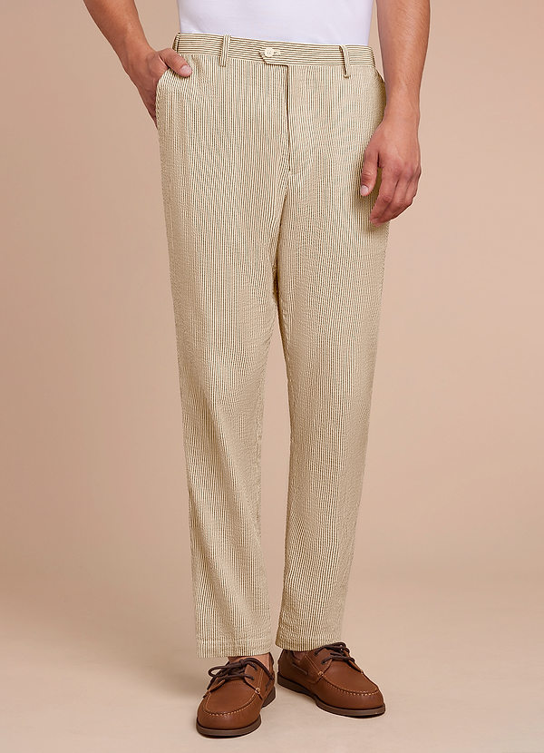 front Gavin Donc Pantalon habillé en seersucker rayé