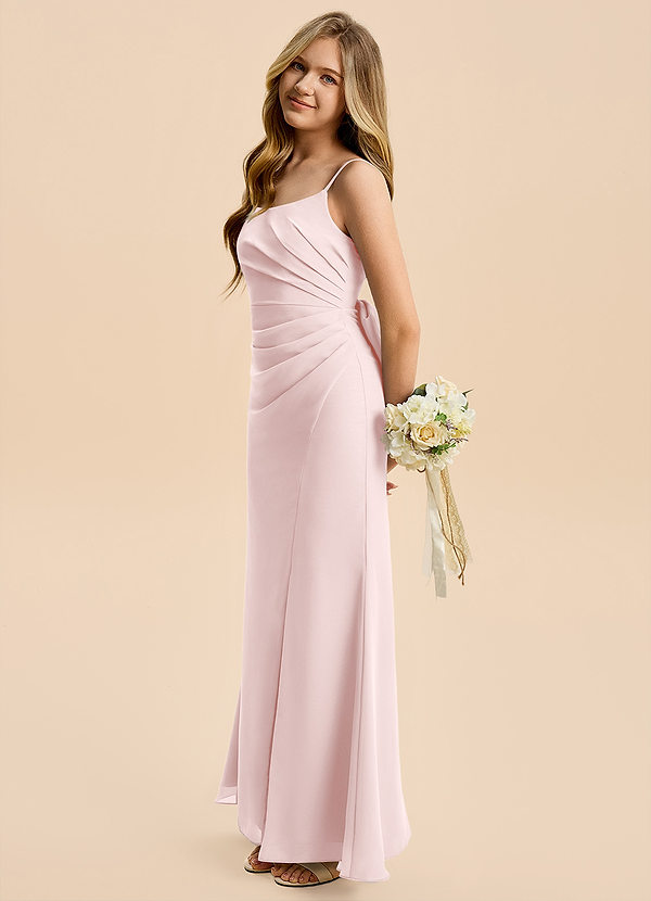 Azazie Amelia Junior Blushing Pink Mermaid Pleated Chiffon Dress image1