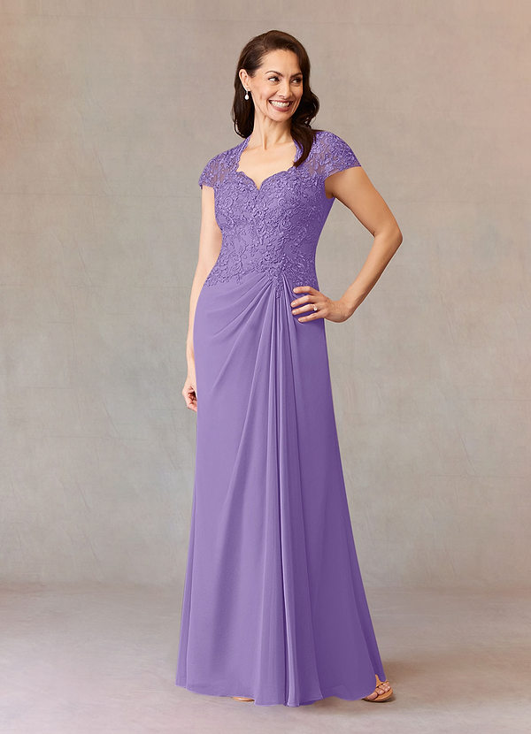 Azazie Junie Mother of the Brides Dresses Tahiti A-Line Lace Chiffon Dress image1