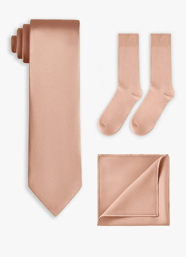 front Matching Stretch Satin Wide Tie & Pocket Square & Socks Set