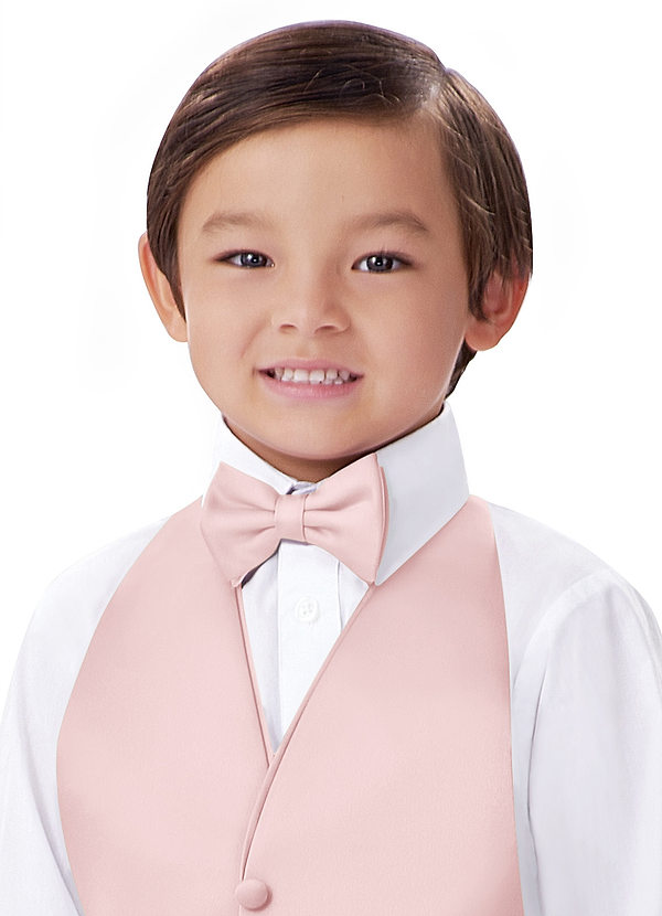 front Boy's Matte Satin Pre-Tied Bow Tie