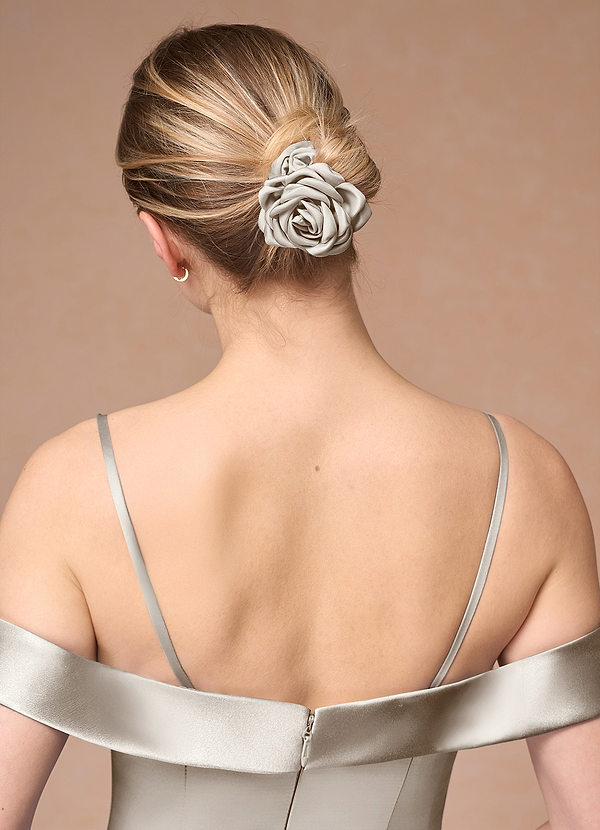 front Scrunchie in raso opaco rosa abbinato