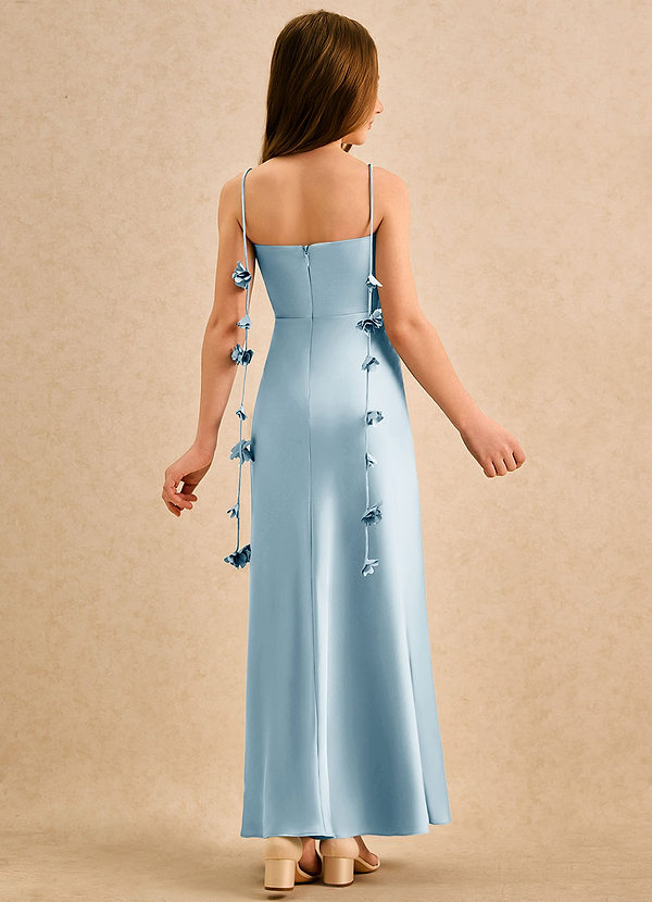 Azazie Kandi Girls Formal Flower Girl Dresses Sky Blue A-Line Sweetheart Neckline Stretch Satin Dress image1