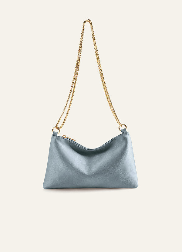 front Bolso de hombro ajustable de satén metálico a juego