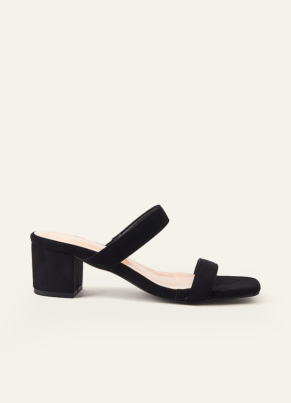 front Two Strap Low Chunky Heel Sandal