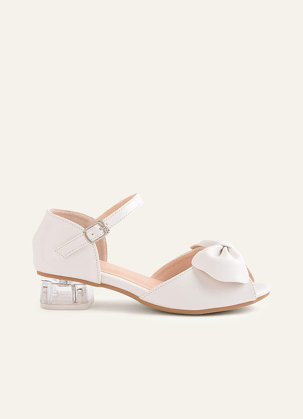 front Open Toe Bow Girl's Block Heels
