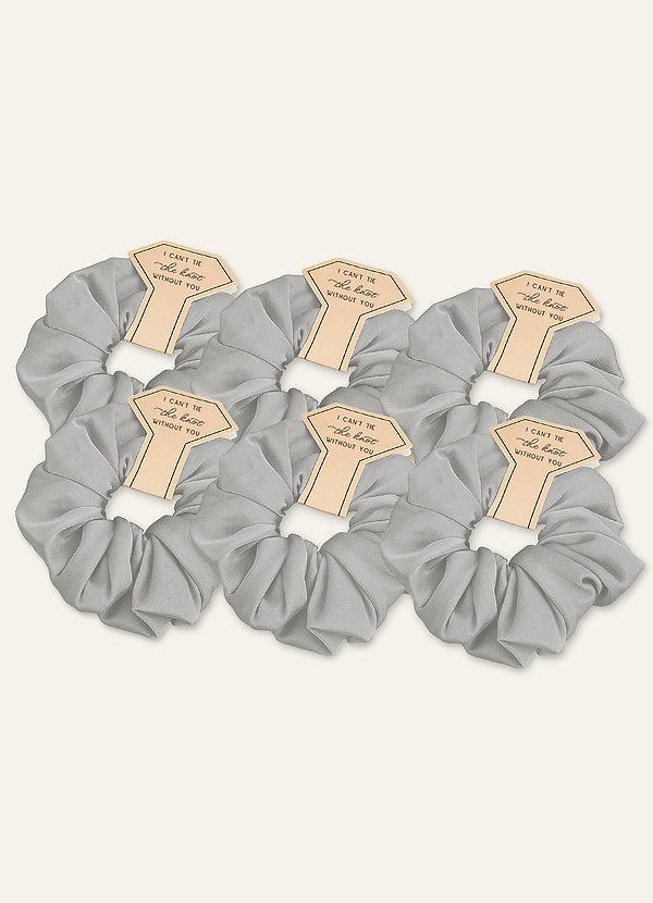 front Matching Color Bridesmaid Stretch Satin Over Size Scrunchie 6 pic Set
