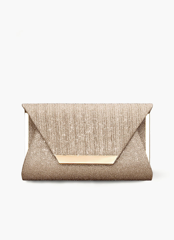 front Elegant Glitter Flap Clutch