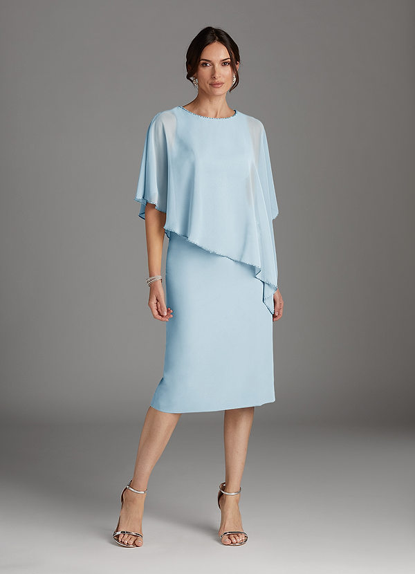 Azazie Sparrow Mother of the Brides Dresses Sky Blue Sheath Sequins Chiffon Dress image1