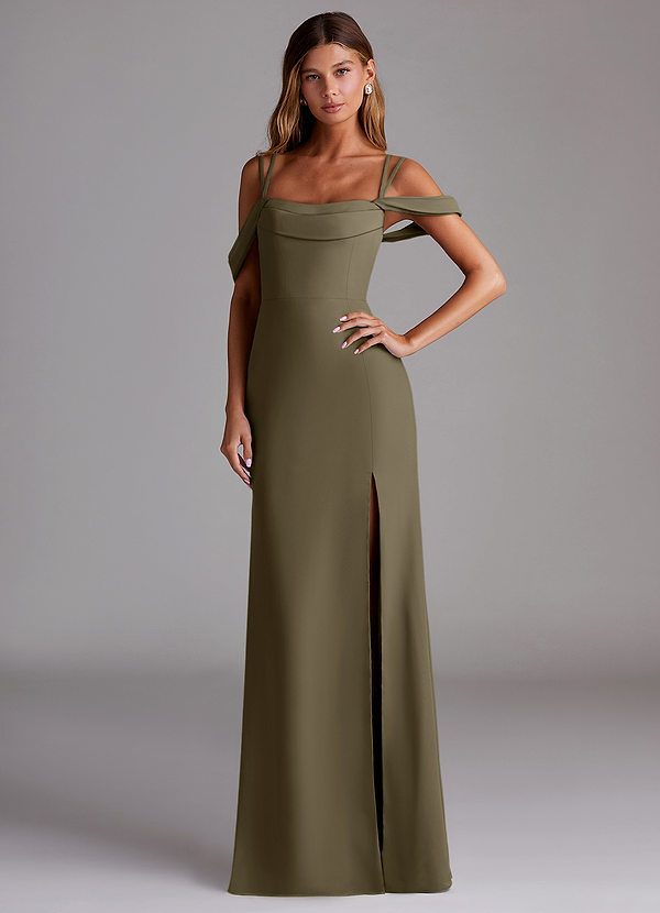 Azazie Callan Abiti da Damigella Abito Convertibile Sirena in Chiffon Plissettato Willow Green image1
