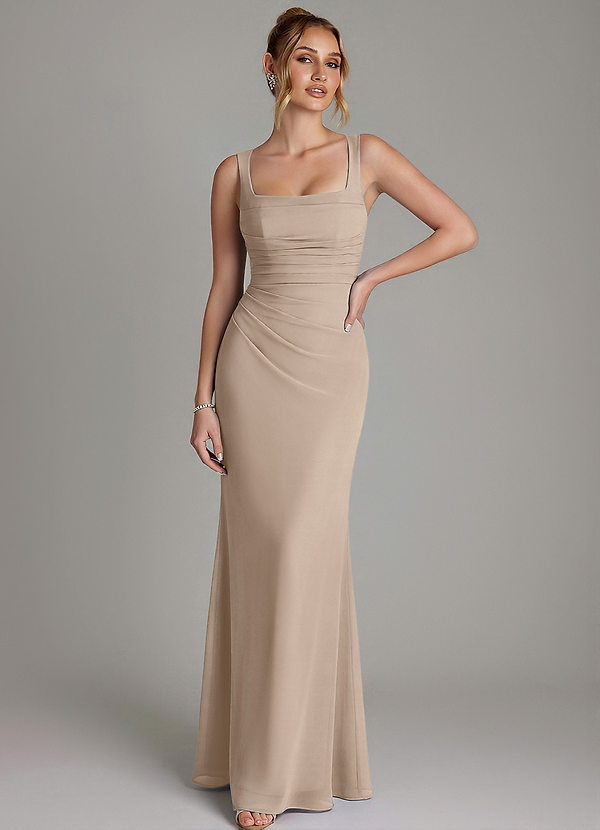 Agustina Bridesmaid Dresses Taupe Mermaid Corset Chiffon Dress image1