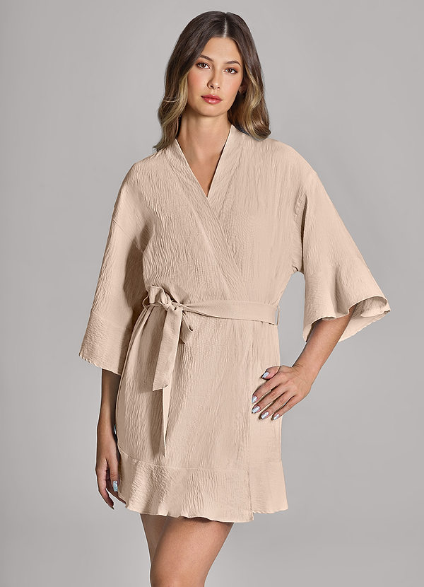 front Matching Color Ruffled Cloud-Soft Robe