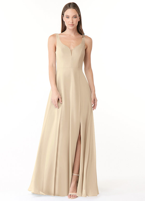 Azazie Kianna Bridesmaid Dresses A-Line Chiffon Floor-Length Dress image1