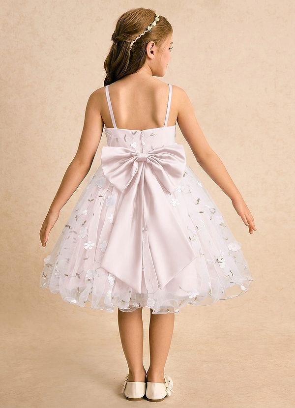 Azazie Junebug Blumenkinder Kleider Ballkleid Spaghetti Riemen Tüll Kleid Zartrosa image1