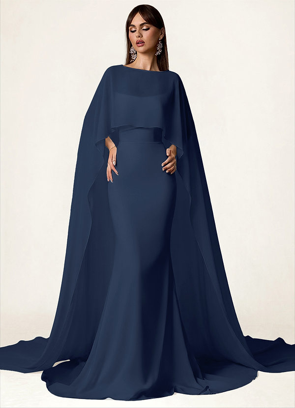 front Azazie Matching Color Chiffon Cape