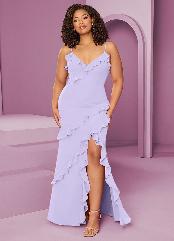 Barbie ♥ Azazie Bridesmaid Dresses Lilac Sheath Chiffon Dress image1