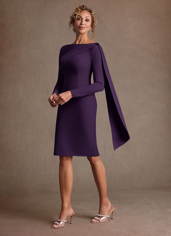 Azazie Merian Klänningar till brudens mor Klä Kolumn i Stretch crepe Plisserad Plommon image1