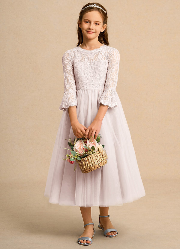 Azazie Lamb Girl Flower Girl Dresses Rose Petal Ball-Gown Lace Dress image1
