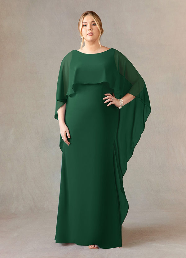 Azazie Dion Klänningar för brudens mor Klänning Tubklänning i Stretch crepe Scoop Mörkgrön image1
