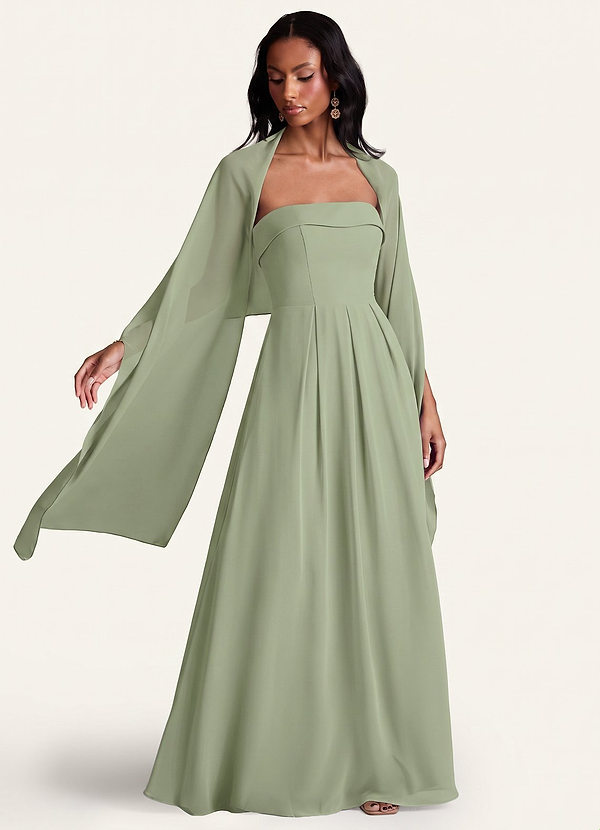 front Azazie Matching Color Chiffon Shawl