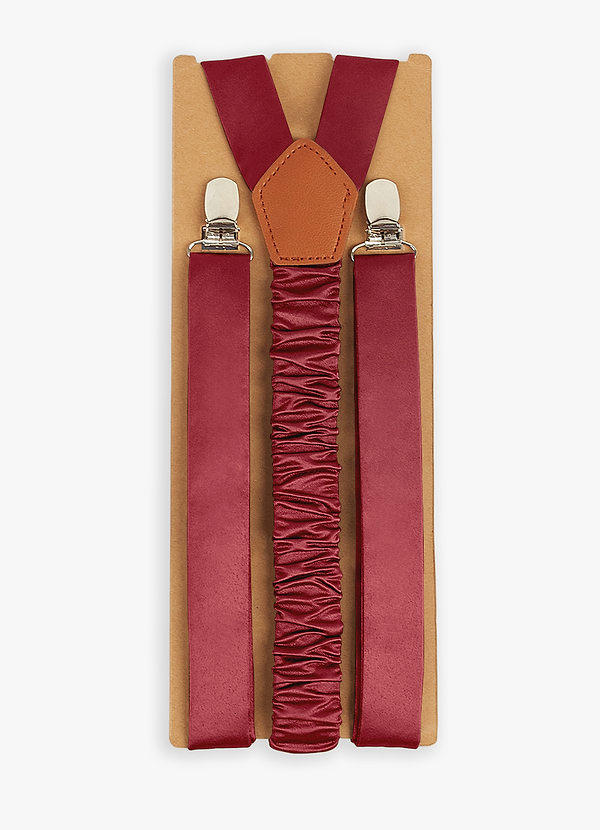 front Matching Color Matte Satin Suspenders