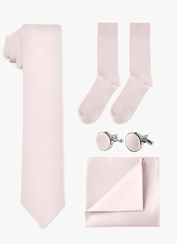 front Matching Wide Tie & Pocket Square & Cuff Links & Socks Set