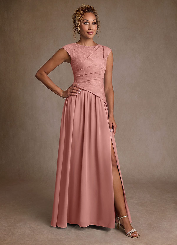 Azazie Kalleen Abiti da Mamma Sposa Abito A-Line in Chiffon Plissettato Rosetta image1