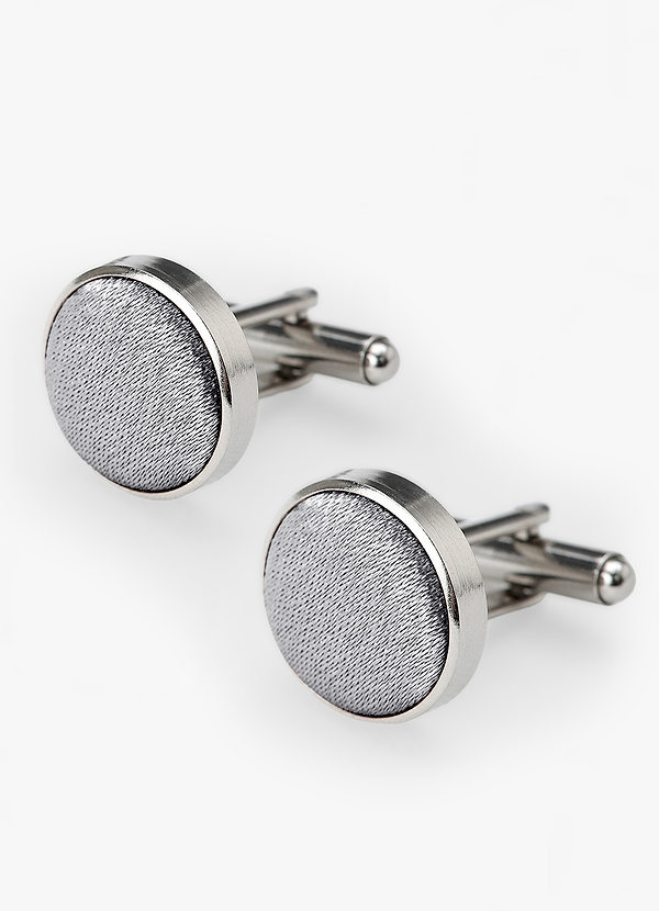 front Boutons de manchette arrondis en satin métallisé