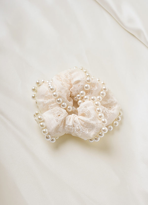 front Pearl Lace Scrunchie