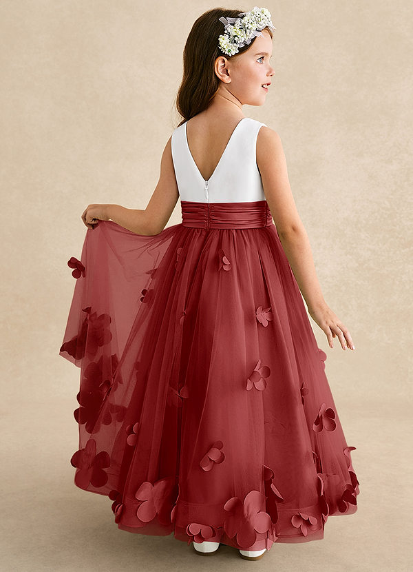 Azazie Vi Flower Girl Klänningar Klänning A-Line i Tyll Ärmlös image1