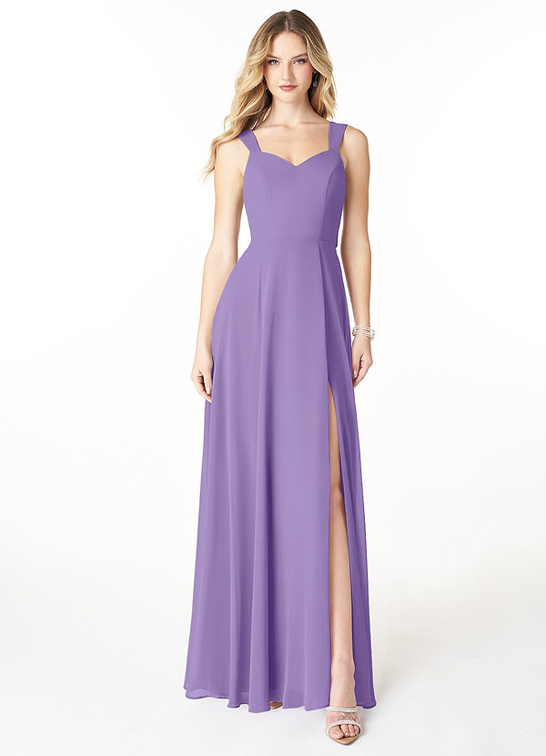 Azazie Julie Brautjungfernkleider A-Linie Herzausschnitt Chiffon Kleid Tahiti image1