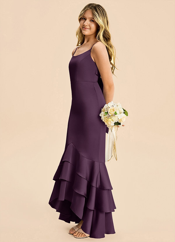 Fay Junior Plum Mermaid Ruched Stretch Satin Dress image1