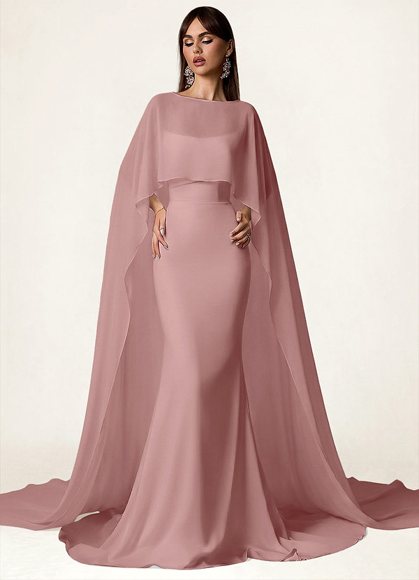 front Azazie Matching Color Chiffon Cape
