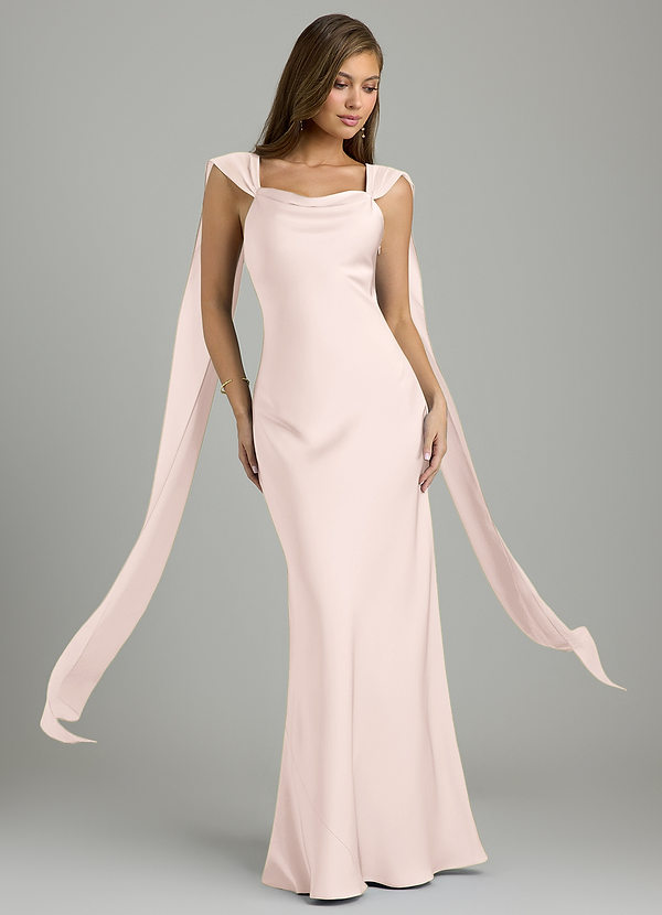 Kelsey Bridesmaid Dresses Blushing Pink Mermaid Stretch Satin Dress image1