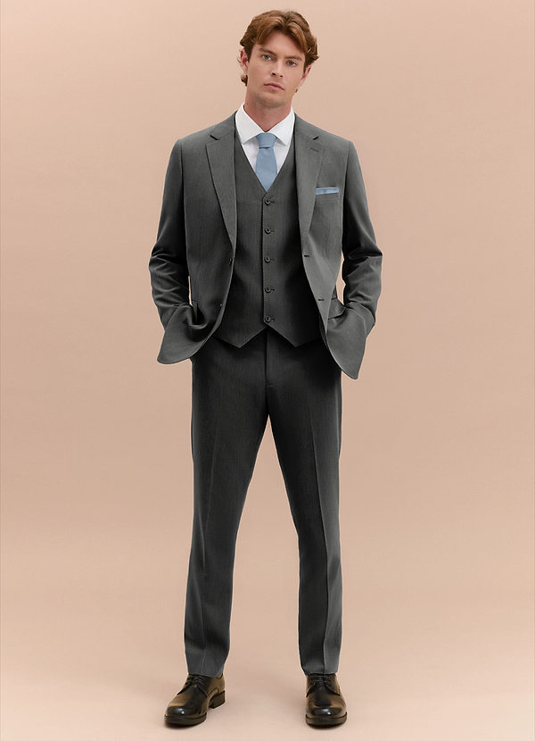 front William Charcoal Comfort Blend 3-piece suit