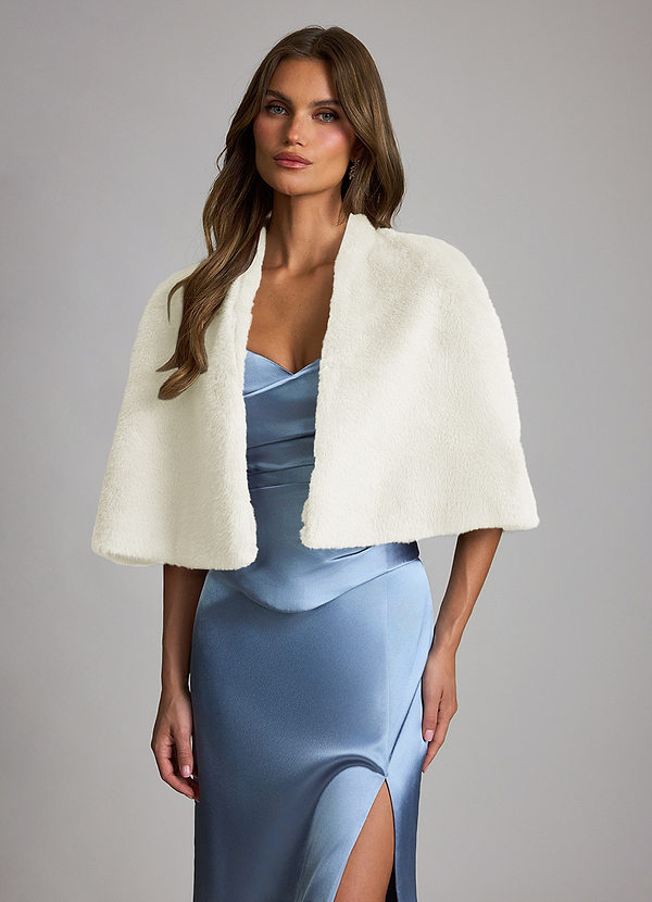 Faux Fur Short Swing Capelet front