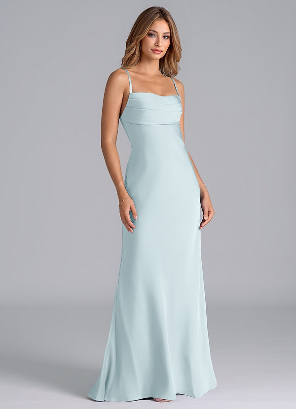 Azazie Seema Brudtärneklänningar Klä av Sjöjungfru i Stretch Satin Korsett Dimma image1