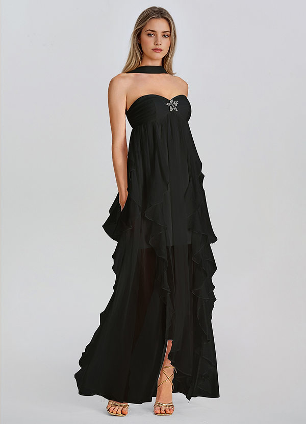 Therese Zwart Strapless maxi-jurk met ruches en open rug image1