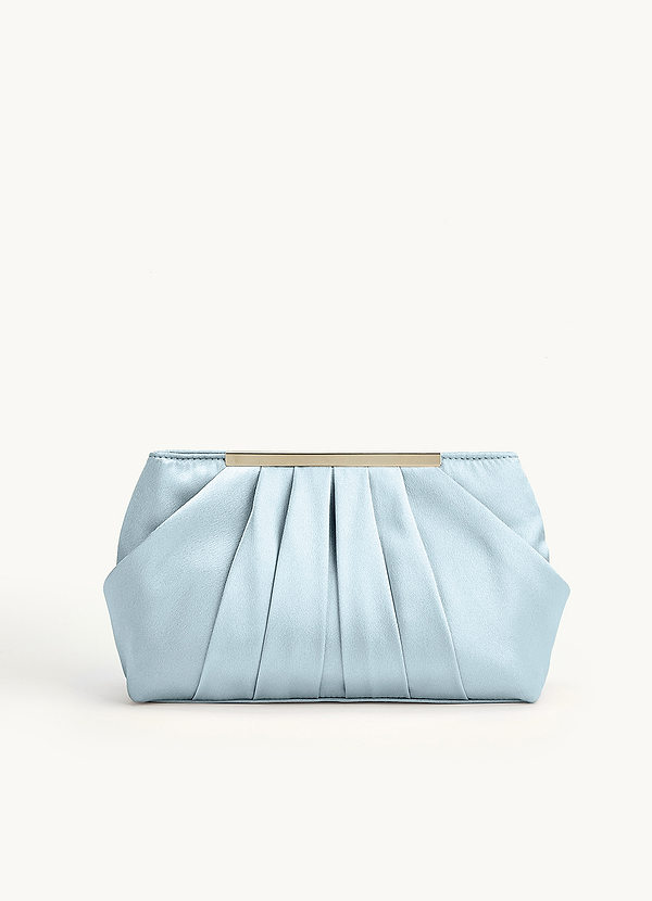 front Pochette plissettata in raso metallizzato in tinta