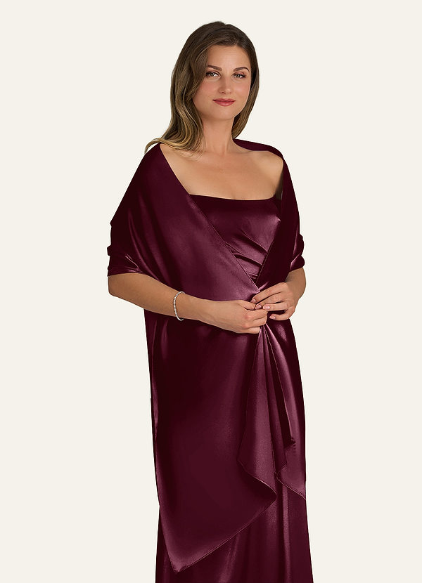 front Azazie Scialle In Raso Metallizzato In Colore Abbinato