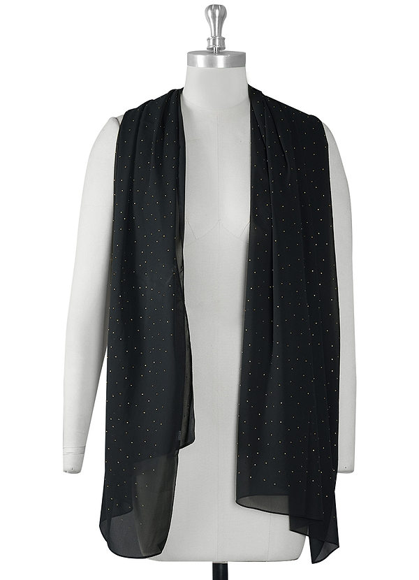front Glitter-Filled Chiffon Wrap