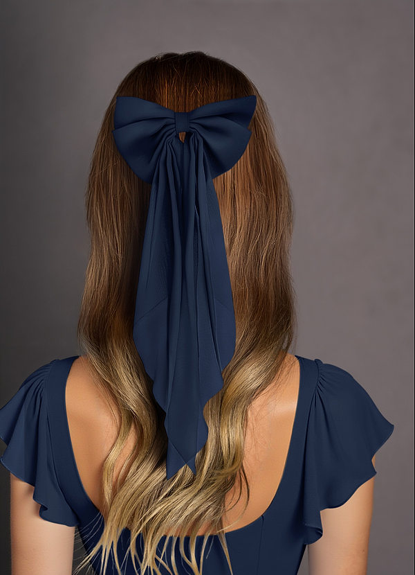 front Matching Color Chiffon Bow Hair Clip