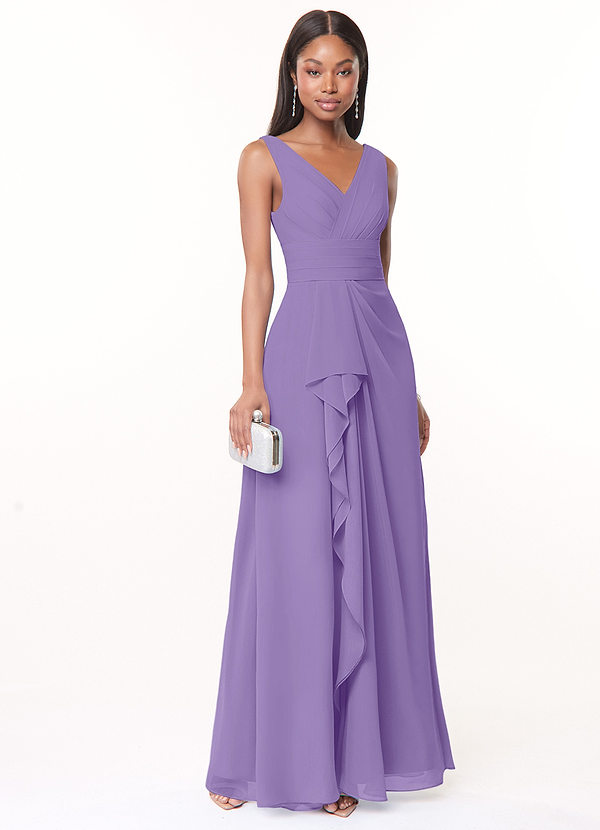 Azazie Julianna Bridesmaid Dresses Tahiti A-Line Chiffon Dress image1