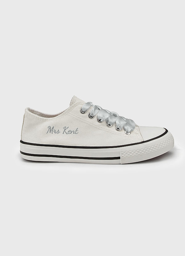 front Personalized Ribbon Canvas Sneakers