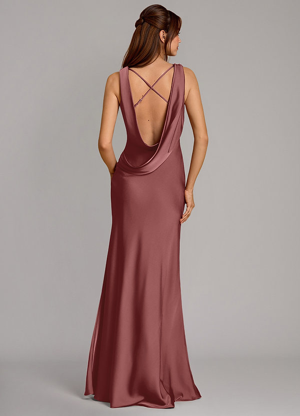 Azazie Cheryl Vestidos Dama de Honor Vestido de Amatista de Satén Elástico de Corte Sirena image1