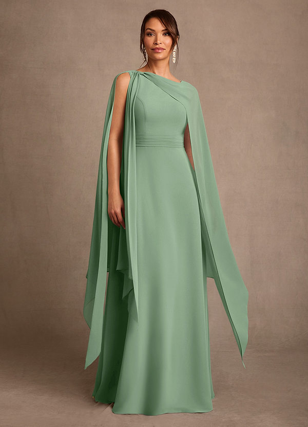 Azazie Liddie Mother of the Brides Dresses Matcha A-Line Pleated Chiffon Dress image1