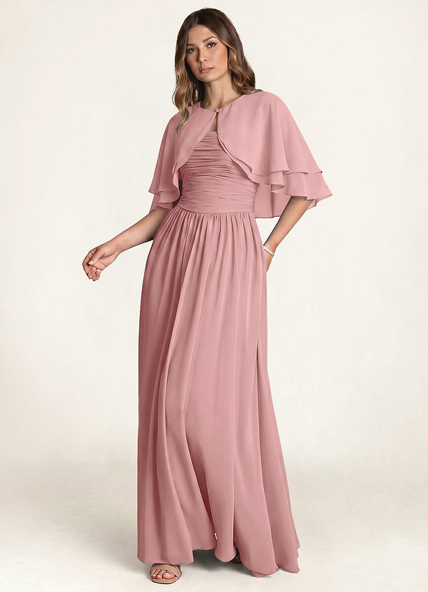 front Azazie Matching Color Chiffon Double Layer Shawl